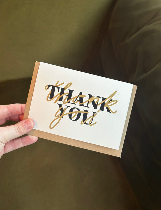 Thank You Card - Brass & Black