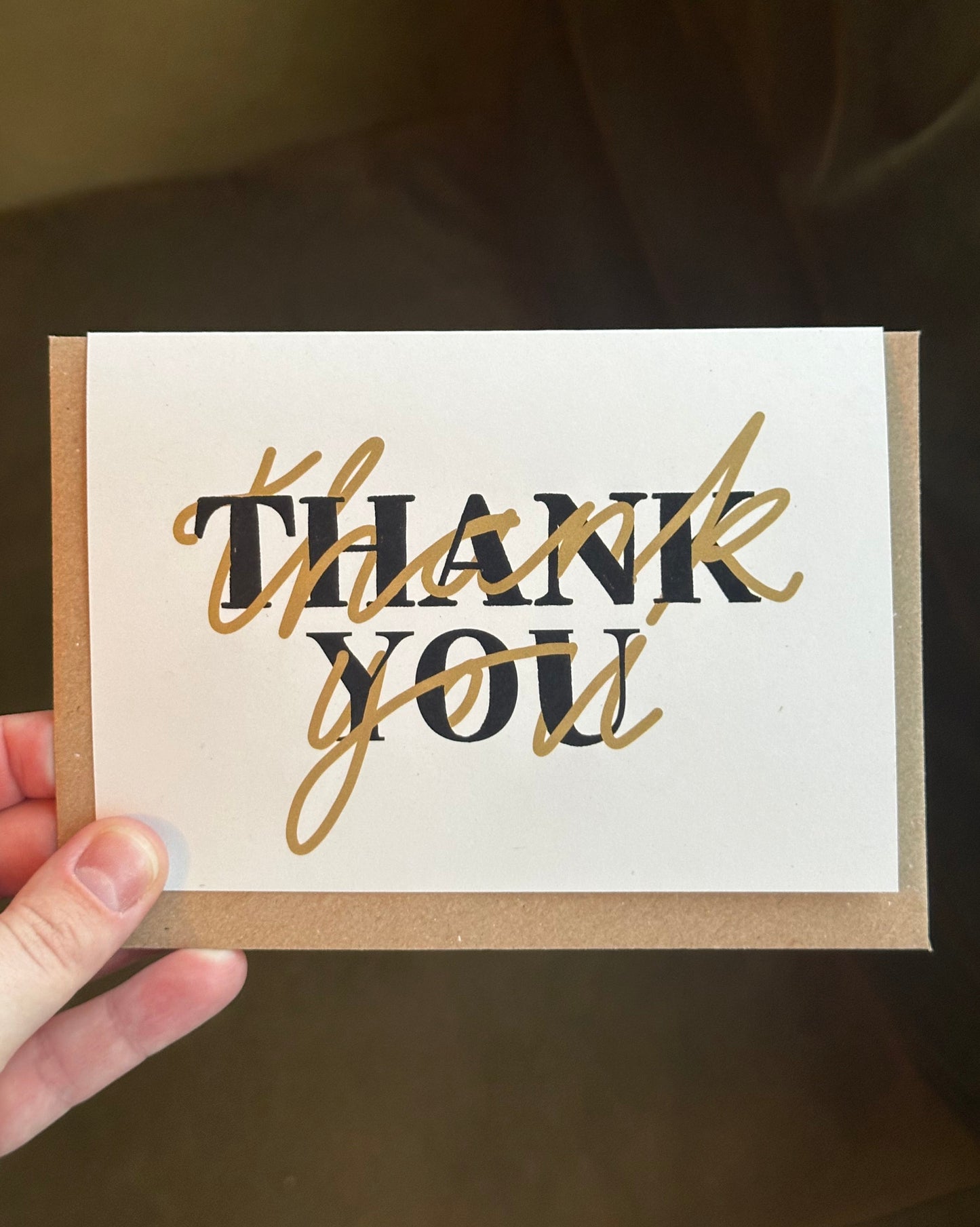 Thank You Card - Brass & Black