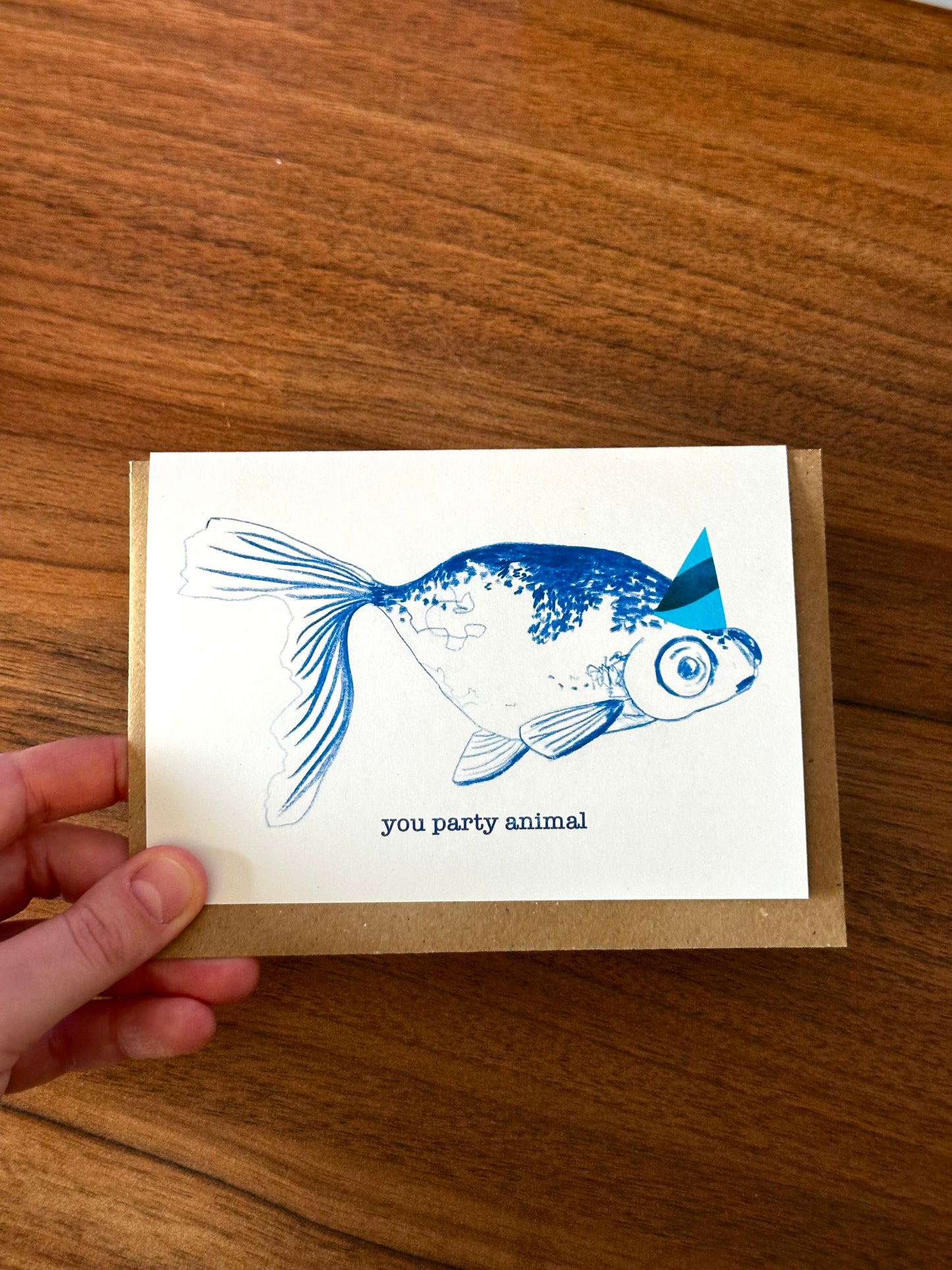 You Party Animal Lino Card