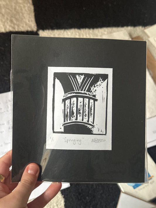 Springing Lino print