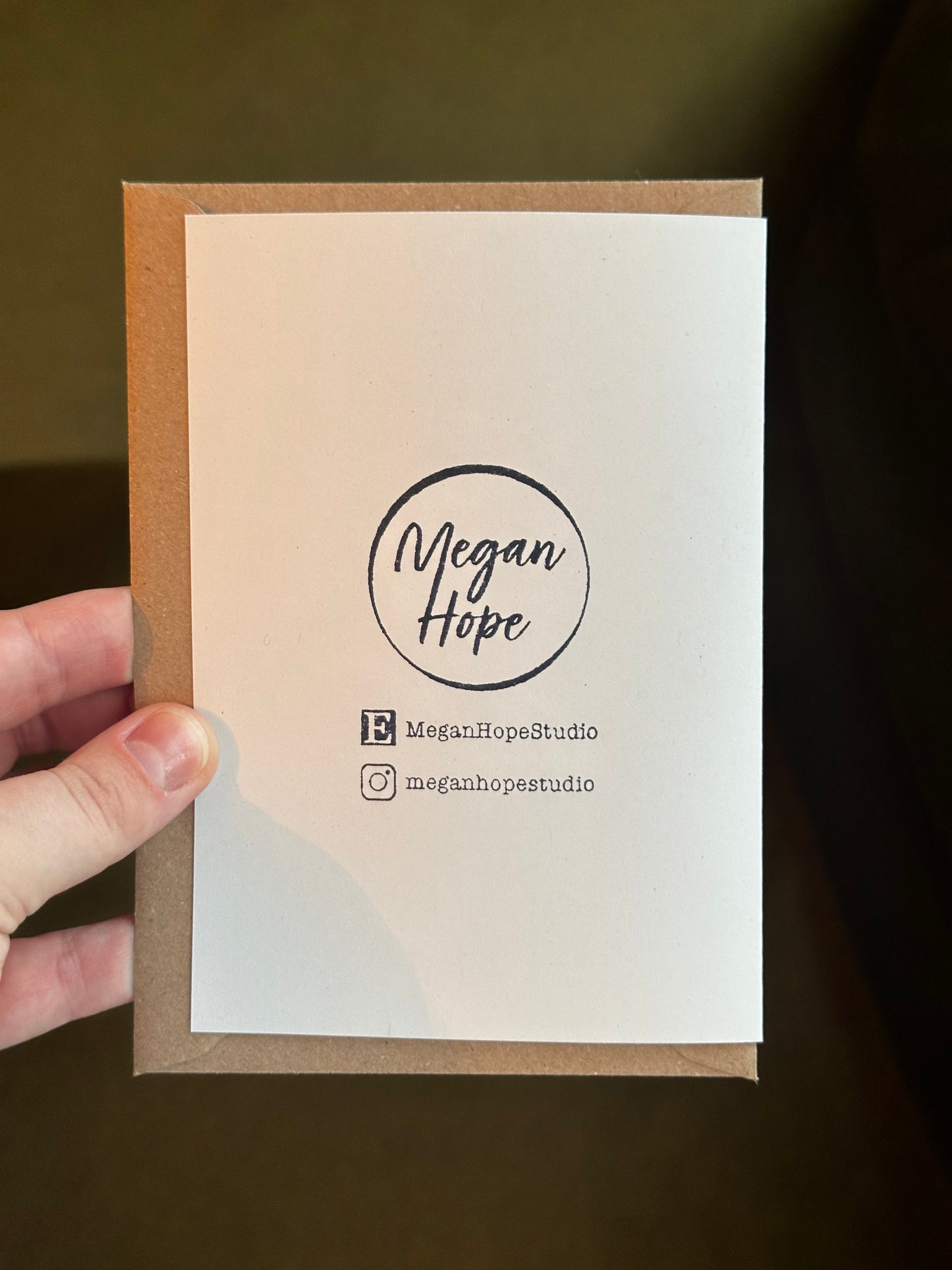 Christmas Pudding Lino Christmas Card