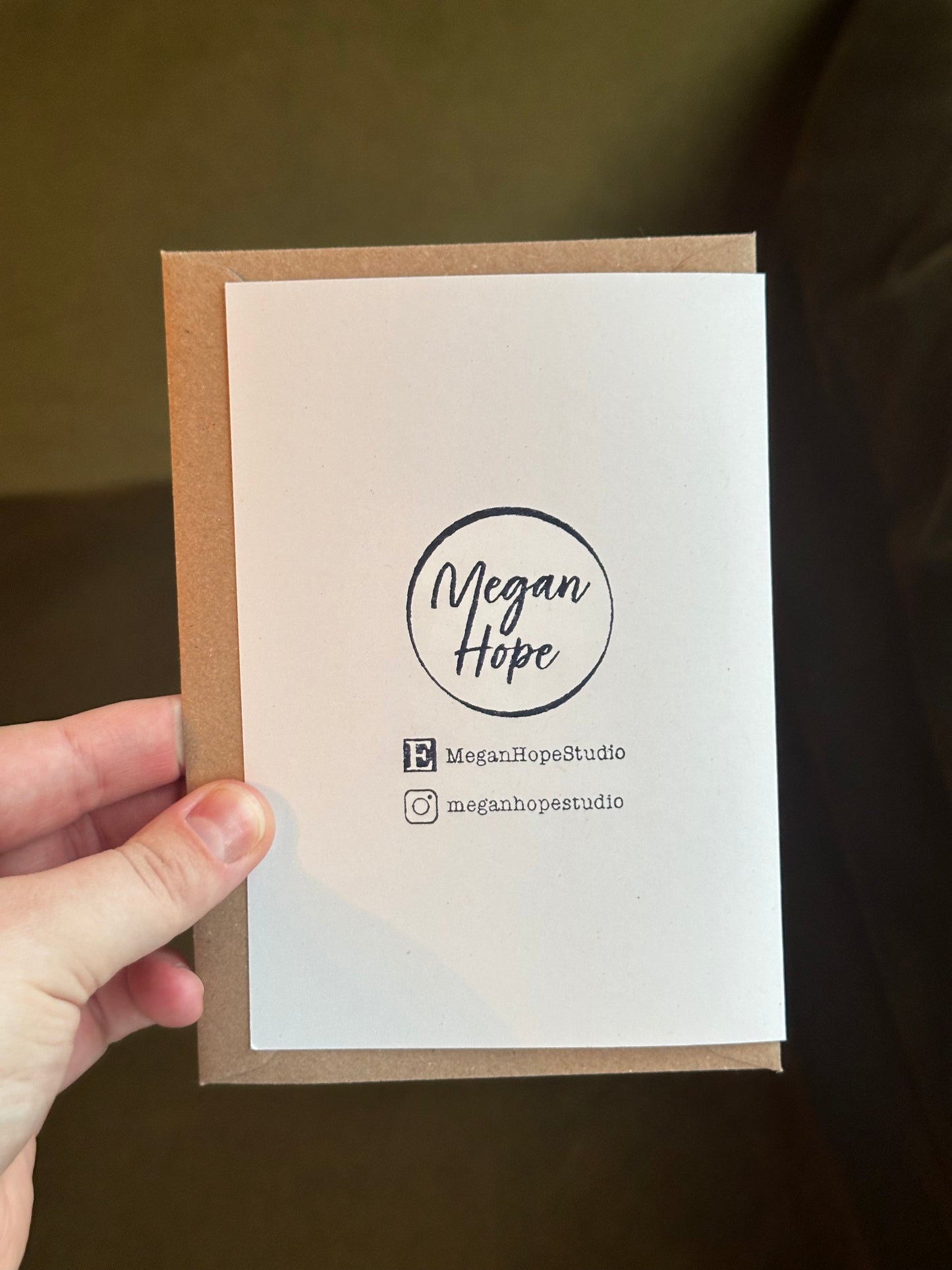 Holly Lino Christmas Card