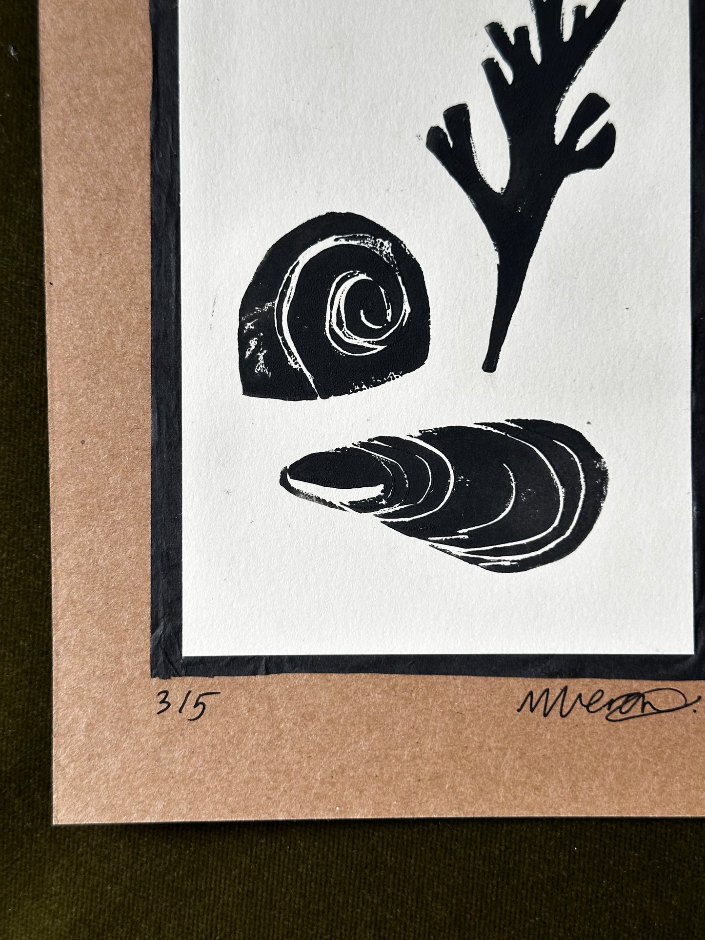 Washed Ashore Lino Print