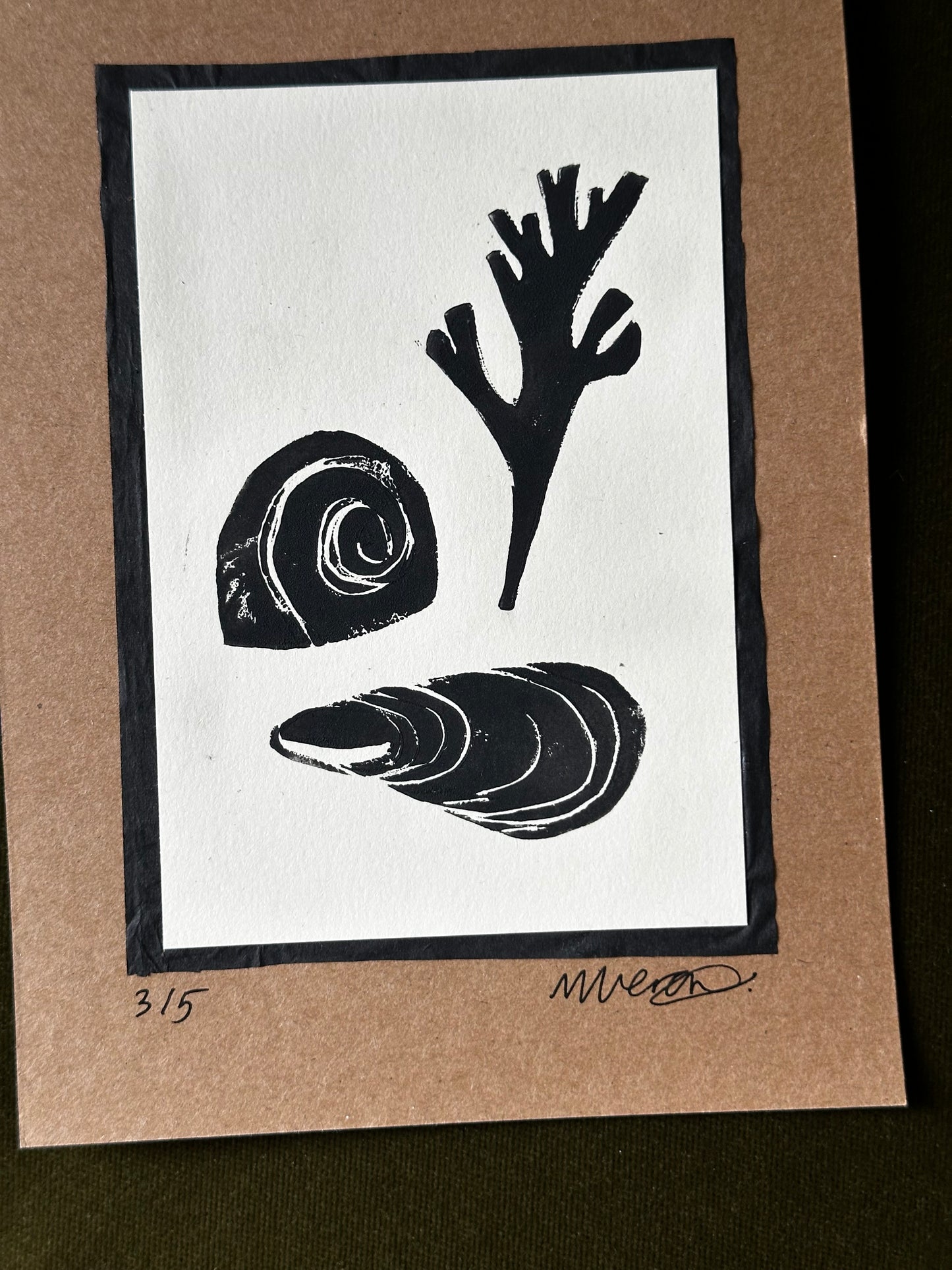 Washed Ashore Lino Print