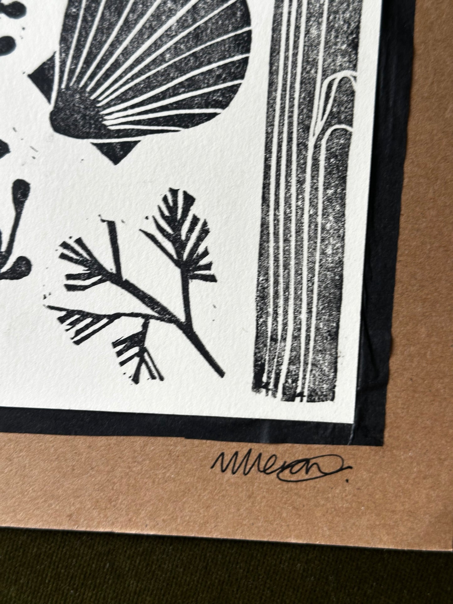 Shore Gatherings Lino Print