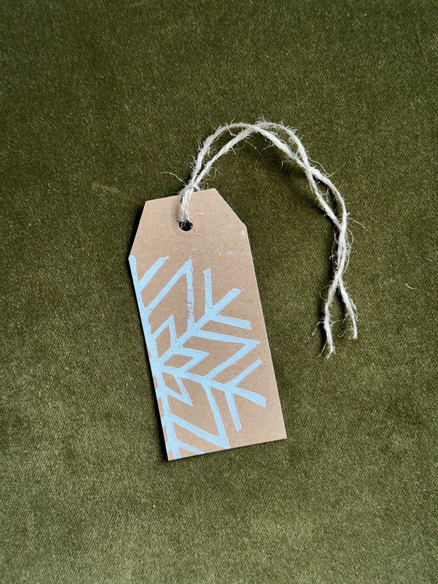Snowflake Lino Printed Gift Tag