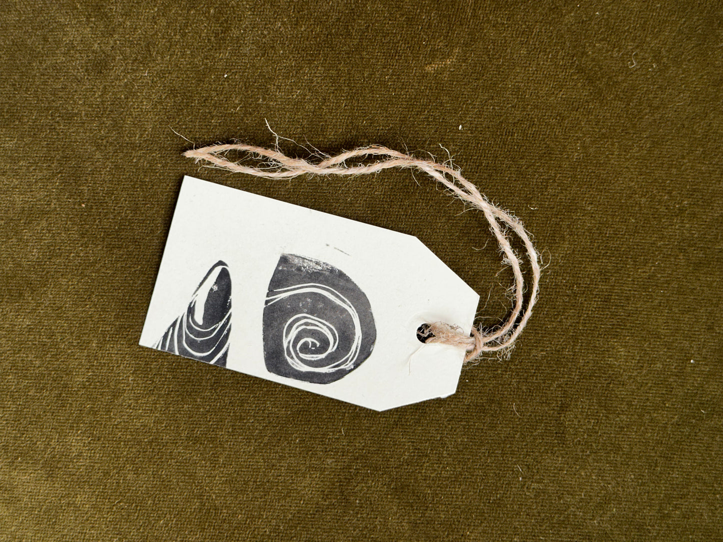 Sea Treasure Lino Printed Gift Tag