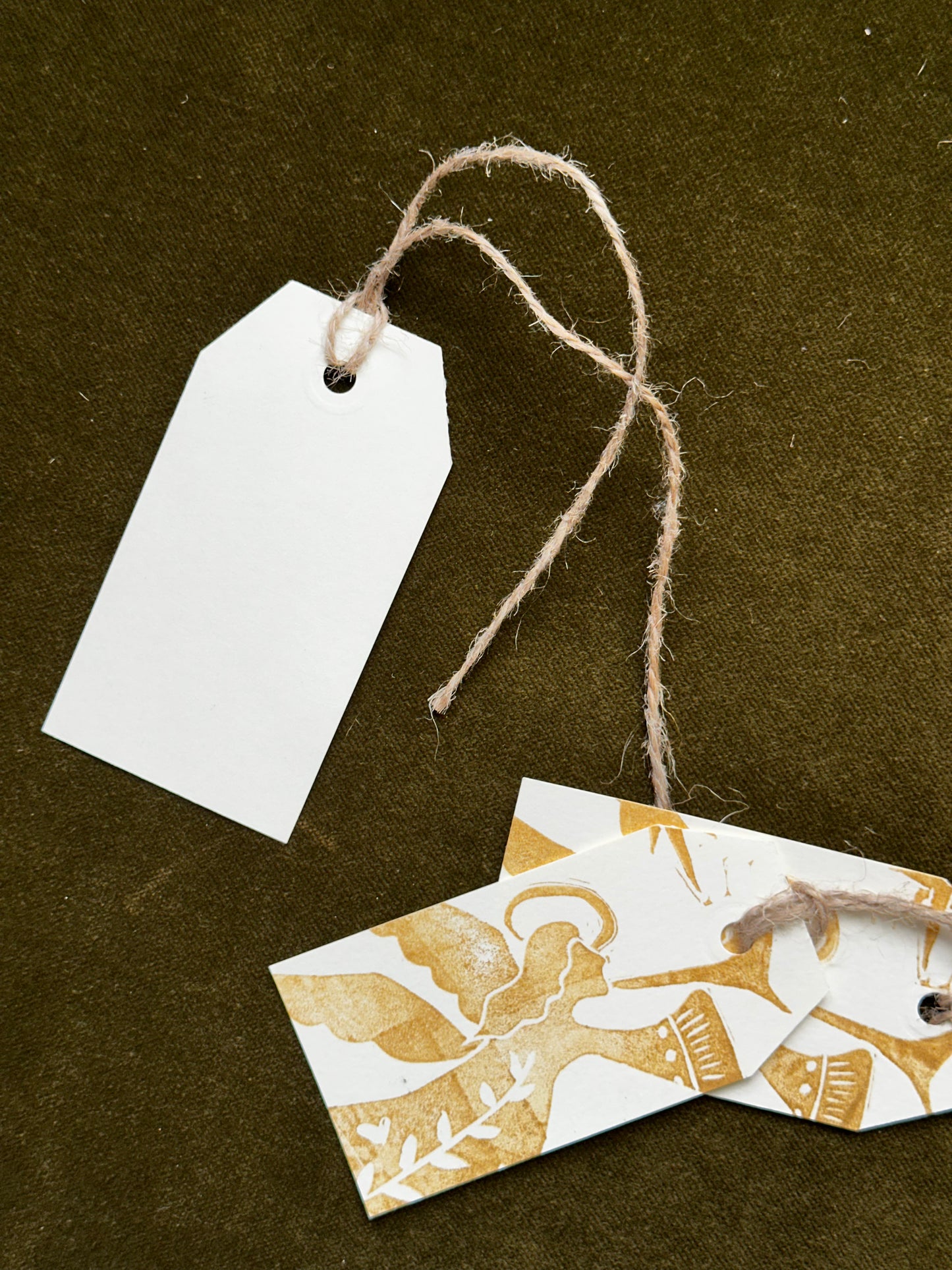 Gold Angel Lino Printed Gift Tag