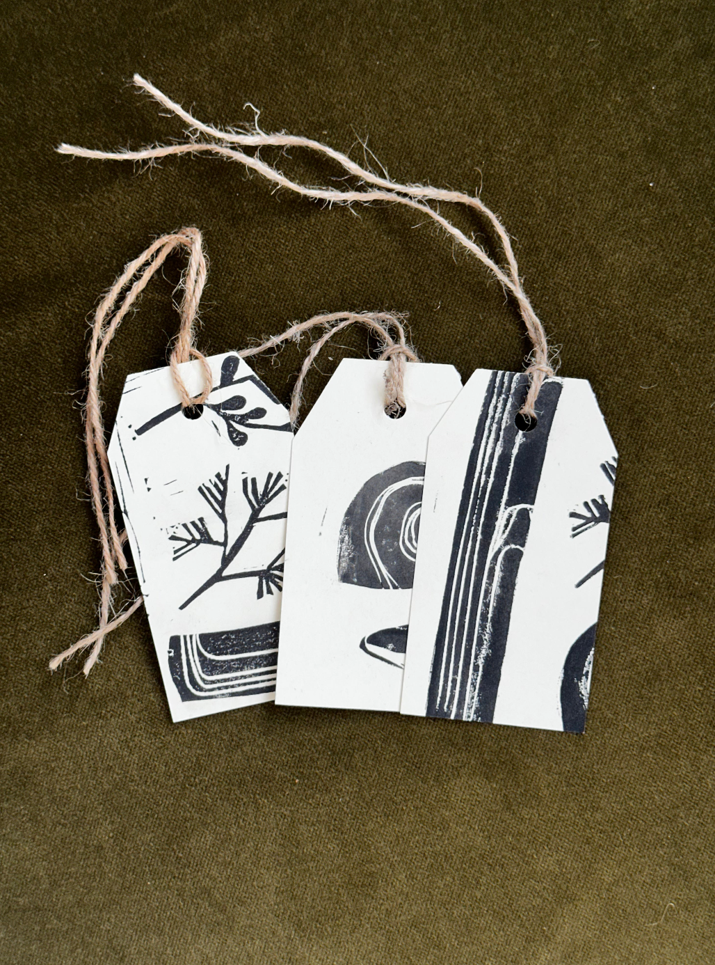 Sea Treasure Lino Printed Gift Tag
